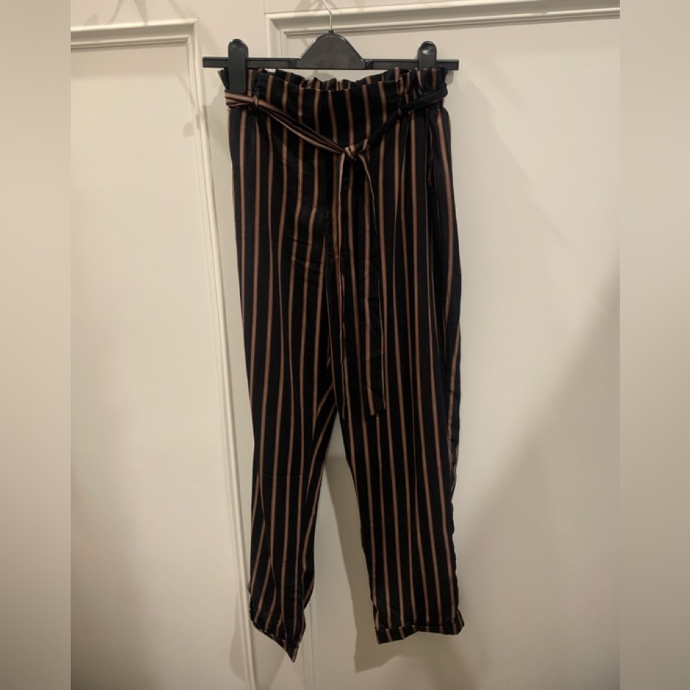 Altar’d state pants. Size L. Black with rust and white pinstripes. Cuffed hem